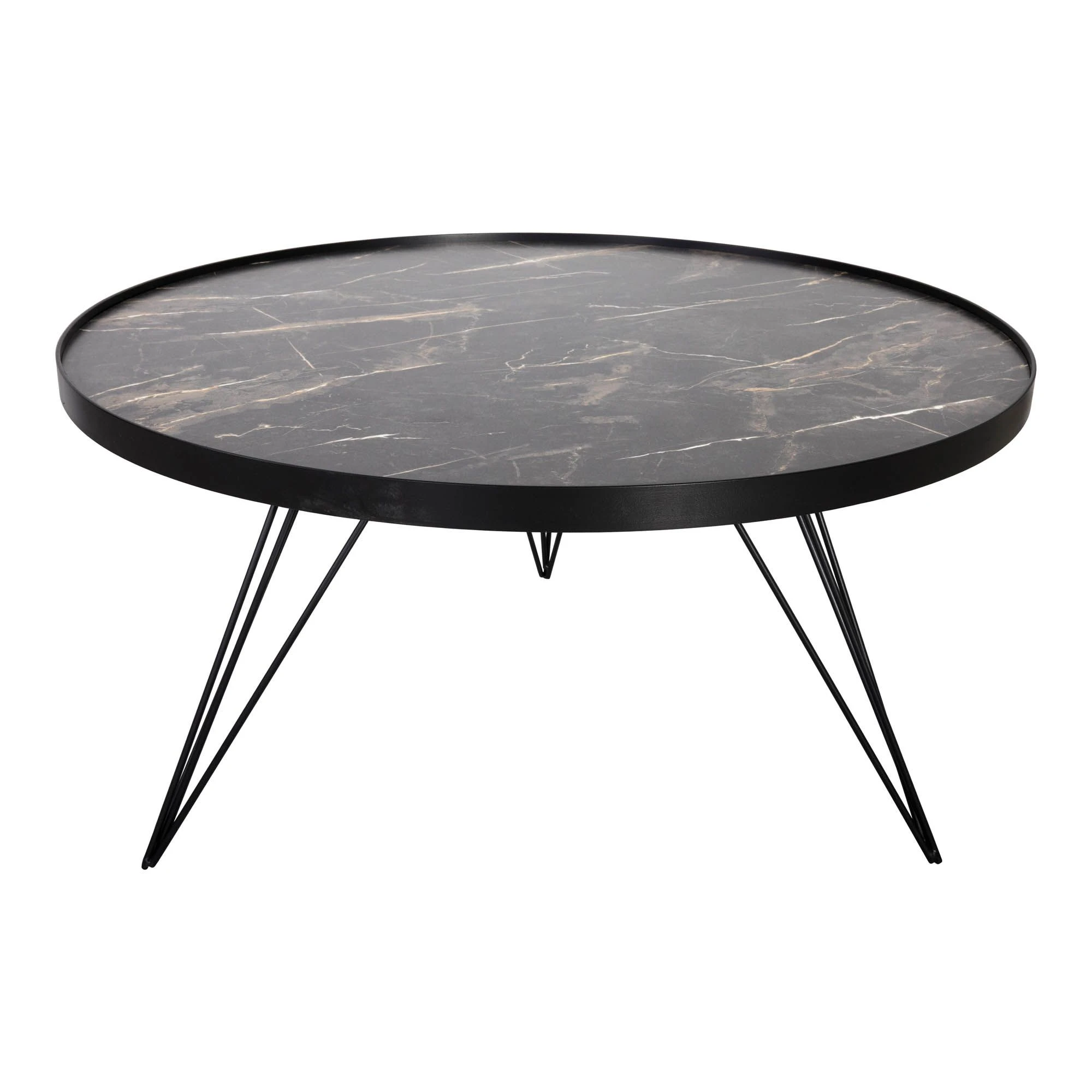Round Coffee Table Dark Grey Stone Effect | Washington Lighting and Interiors Round Coffee Table Dark Grey Stone Effect | Washington Lighting and Interiors