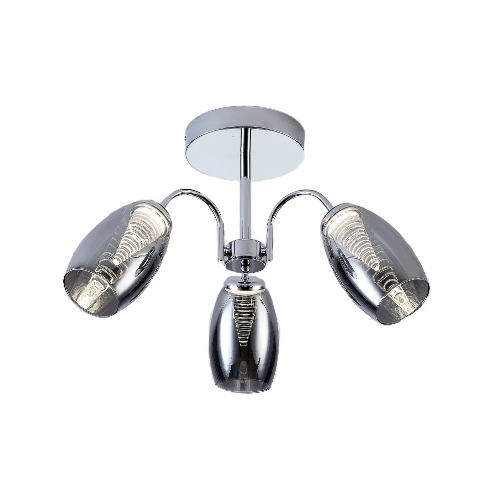 Conway 3 Light Led Semi Flush Smoked | Washington Lighting and Interiors Conway 3 Light Led Semi Flush Smoked | Washington Lighting and Interiors