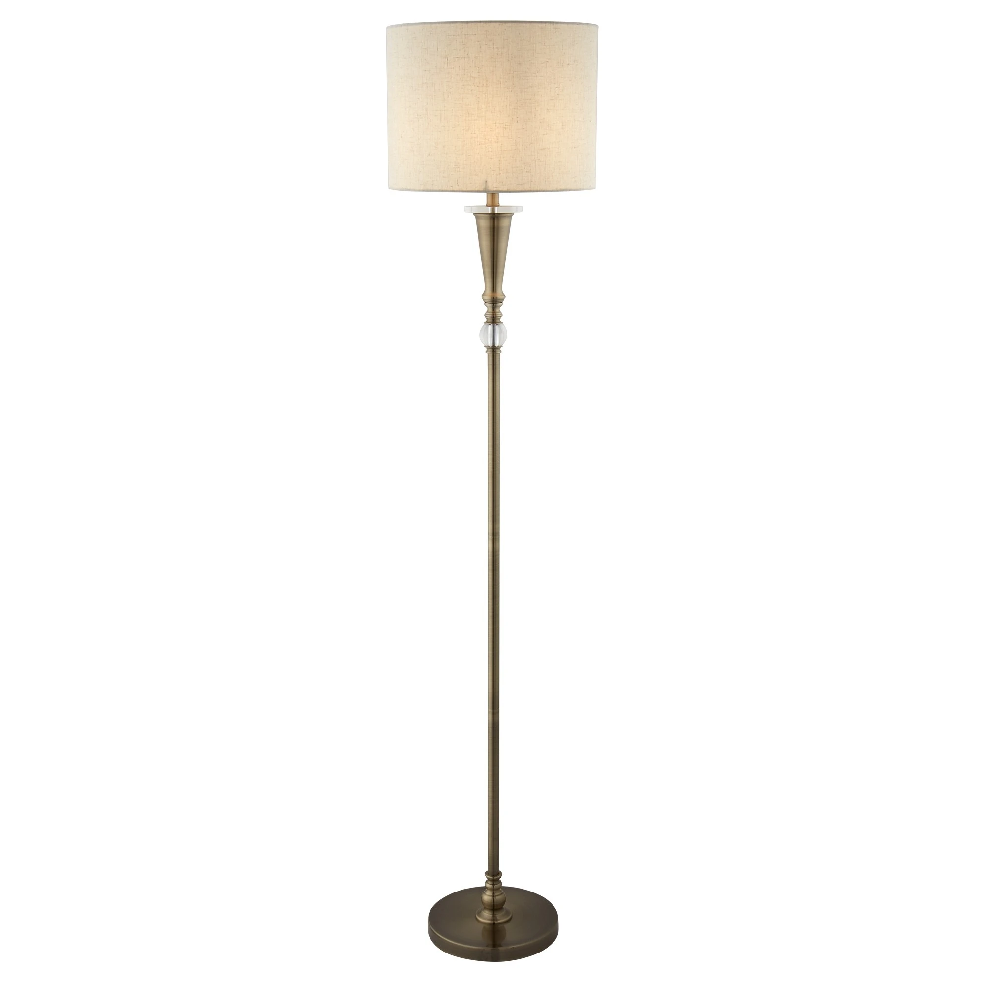Antique Brass Floor Lamp with Linen Shade | Washington Lighting and Interiors Antique Brass Floor Lamp with Linen Shade | Washington Lighting and Interiors