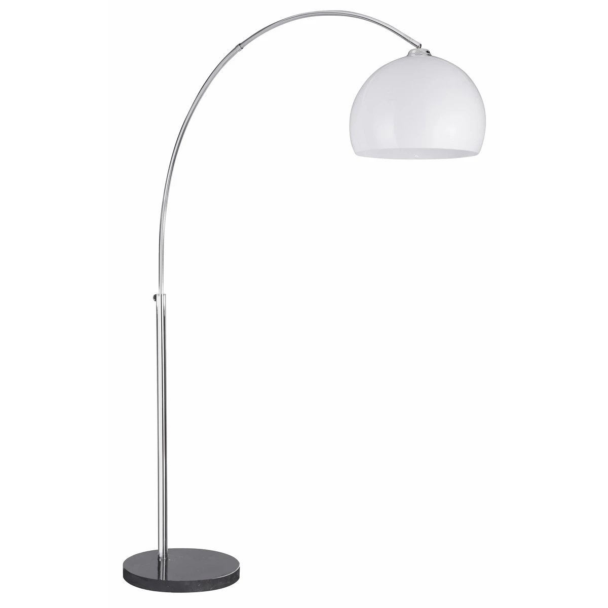 Chrome Floor Stand with White Shade and Black Marble Base | Washington Lighting and Interiors Chrome Floor Stand with White Shade and Black Marble Base | Washington Lighting and Interiors