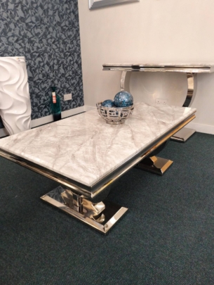 Luxury Marble and Chrome Coffee Table