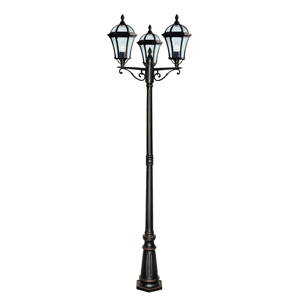 Traditional 3 Light Outdoor Lamp Post in Rustic Brown | Washington Lighting and Interiors Traditional 3 Light Outdoor Lamp Post in Rustic Brown | Washington Lighting and Interiors