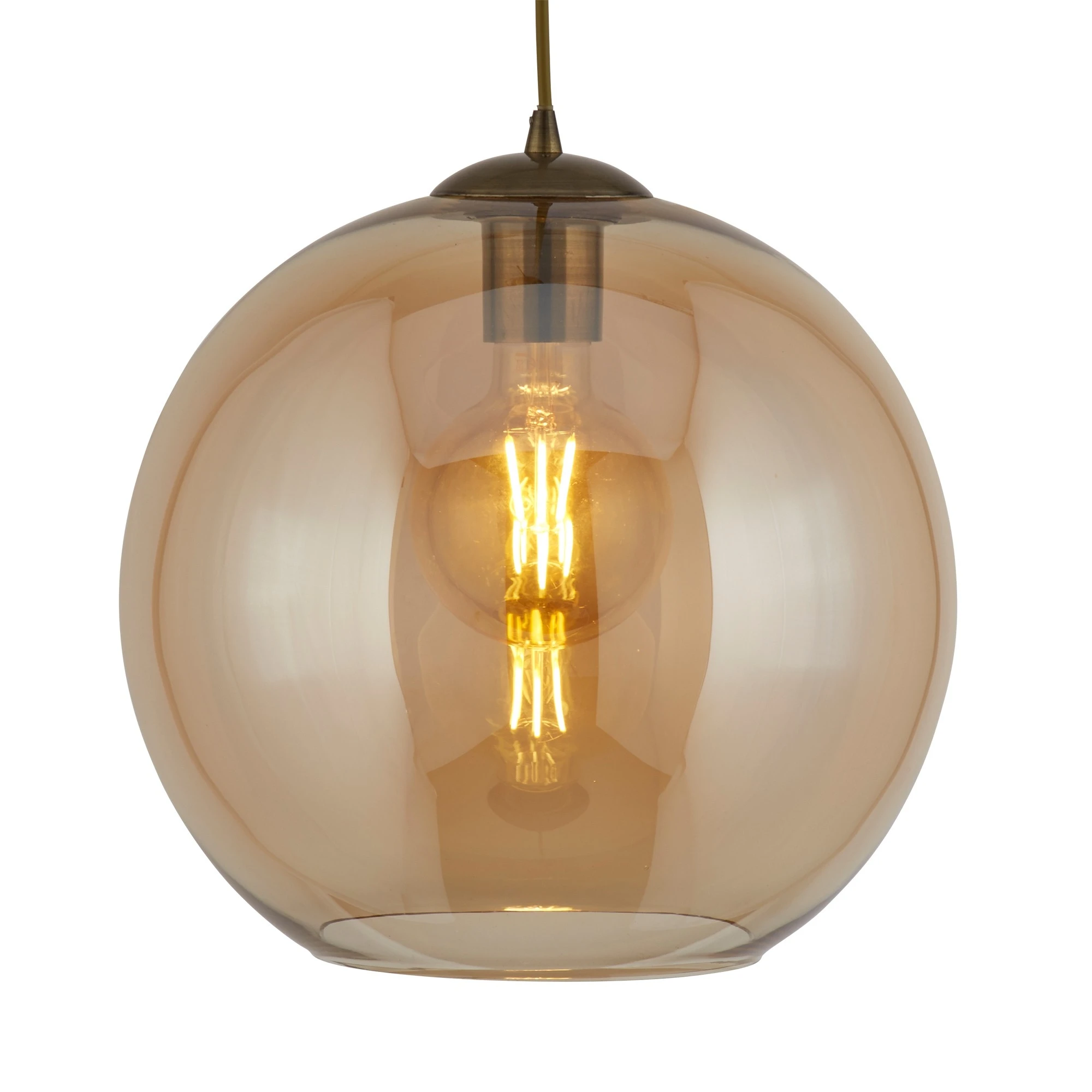 1 Light Round Pendant in Antique Brass with Amber Glass | Washington Lighting and Interiors 1 Light Round Pendant in Antique Brass with Amber Glass | Washington Lighting and Interiors