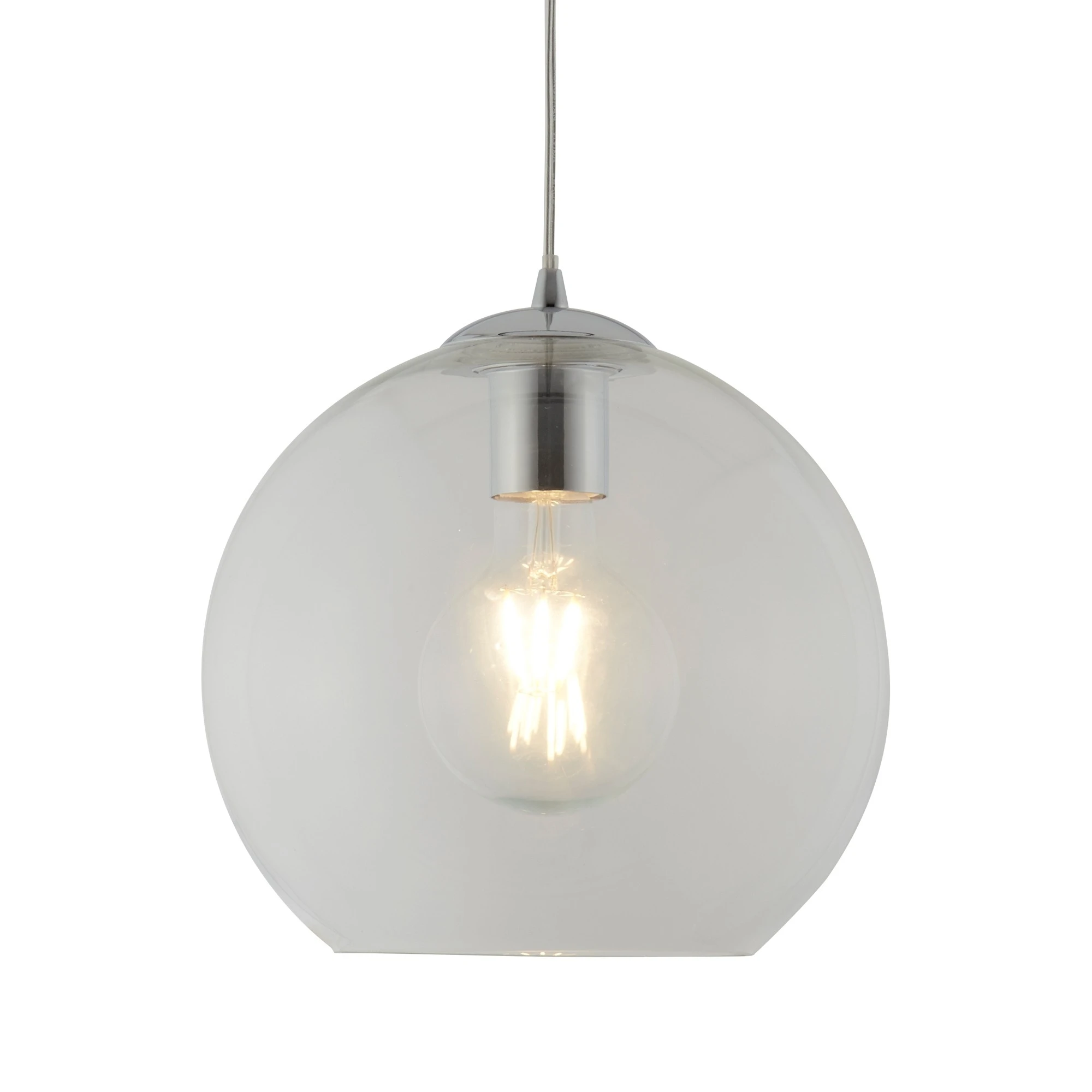 1 Light Round Pendant Chrome with Clear Glass | Washington Lighting and Interiors 1 Light Round Pendant Chrome with Clear Glass | Washington Lighting and Interiors