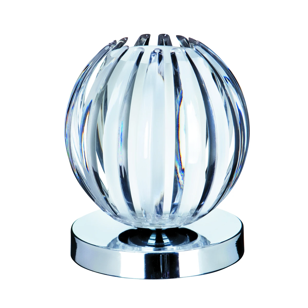 Metal Touch Chrome Table Lamp W Frosted Glass & Clear Acrylic | Washington Lighting and Interiors Metal Touch Chrome Table Lamp W Frosted Glass & Clear Acrylic | Washington Lighting and Interiors