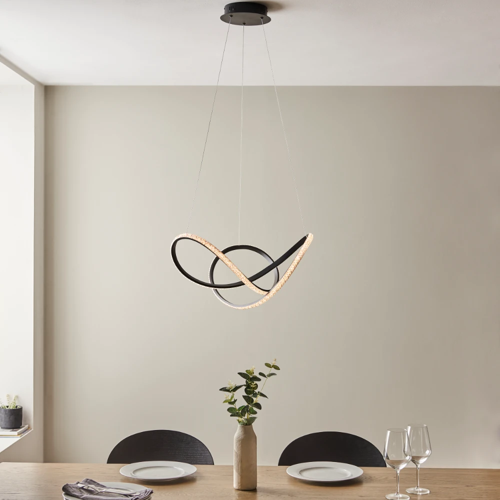 1 Light Single Pendant in Textured Black and Clear Faceted Acrylic | Washington Lighting and Interiors 1 Light Single Pendant in Textured Black and Clear Faceted Acrylic | Washington Lighting and Interiors