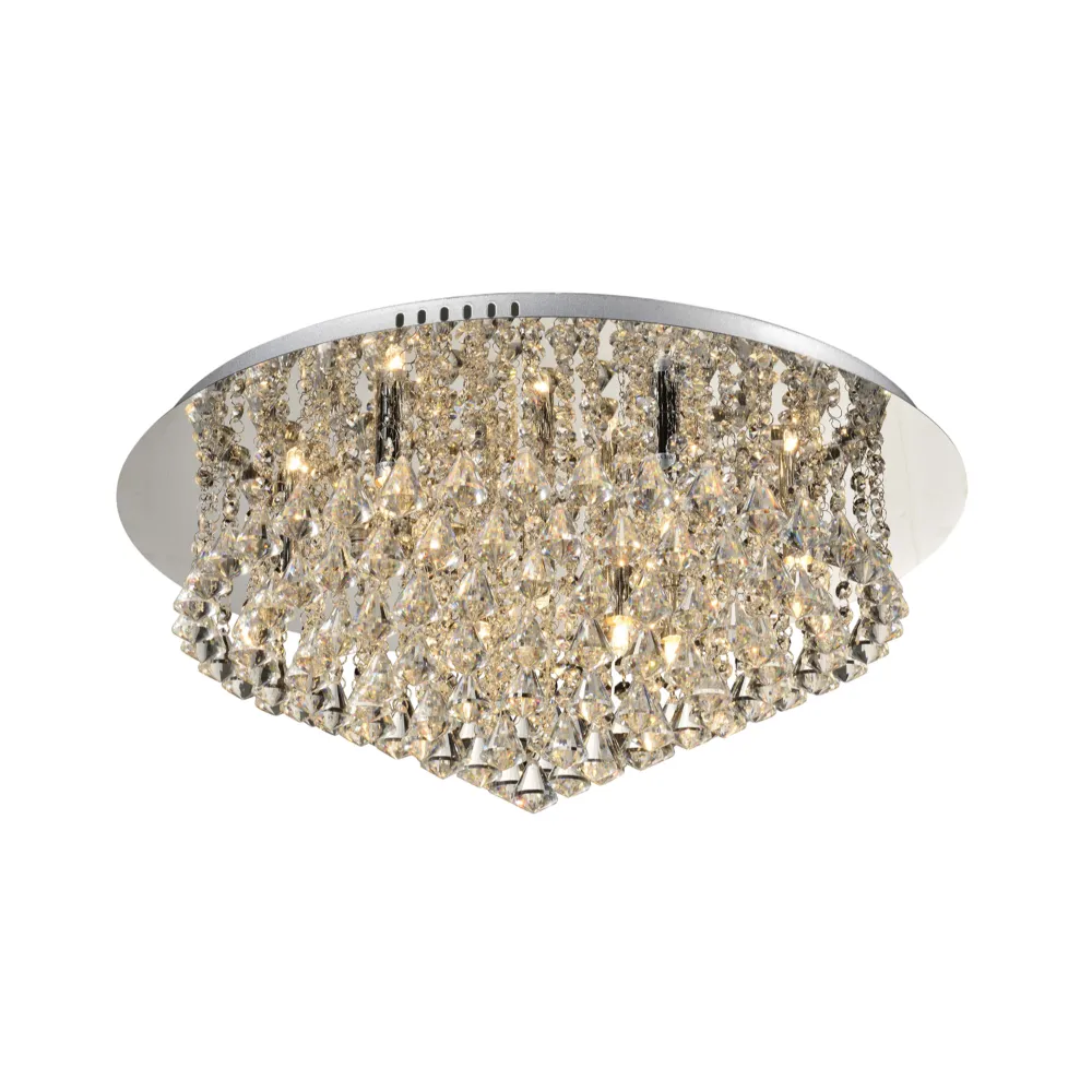 Cantrell 9 Light Crystal Flush Chrome | Washington Lighting and Interiors Cantrell 9 Light Crystal Flush Chrome | Washington Lighting and Interiors