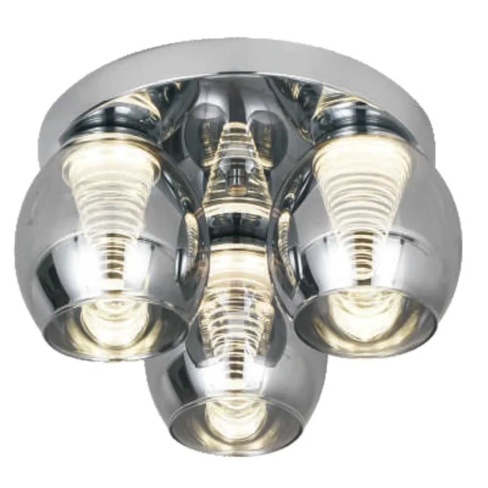 Conway 3 Light Led Semi Flush Smoked | Washington Lighting and Interiors Conway 3 Light Led Semi Flush Smoked | Washington Lighting and Interiors