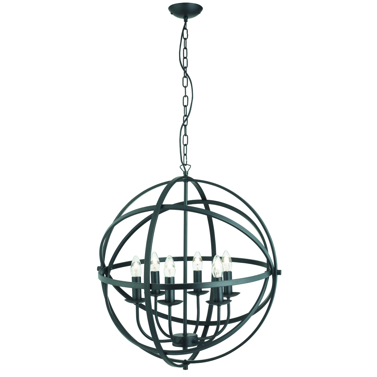 6 Light Cage Frame Pendant in Matt Black | Washington Lighting and Interiors 6 Light Cage Frame Pendant in Matt Black | Washington Lighting and Interiors