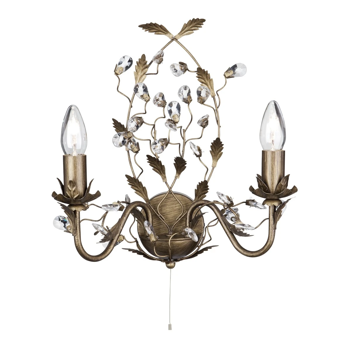 Switched Shabby Chic Wall Light Brownclear Crystal | Washington Lighting and Interiors Switched Shabby Chic Wall Light Brownclear Crystal | Washington Lighting and Interiors