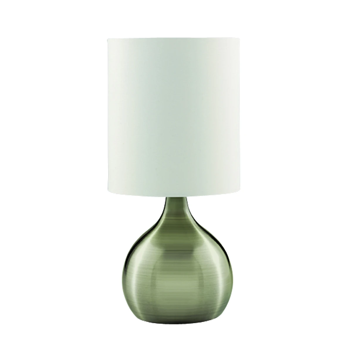 Touch Table Lamp Antique Brass Base White Drum Shade | Washington Lighting and Interiors Touch Table Lamp Antique Brass Base White Drum Shade | Washington Lighting and Interiors