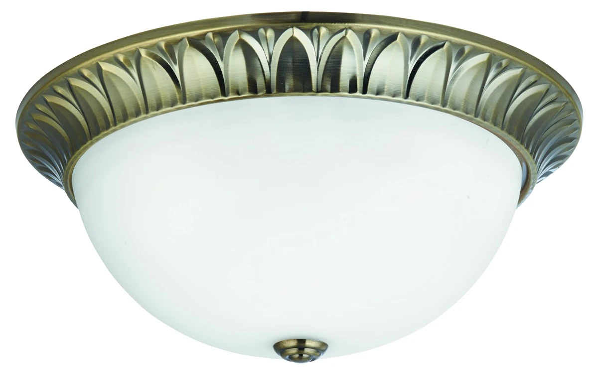 Flush Ceiling Light with Dome Opal Glass and Detailed Trim | Washington Lighting and Interiors Flush Ceiling Light with Dome Opal Glass and Detailed Trim | Washington Lighting and Interiors