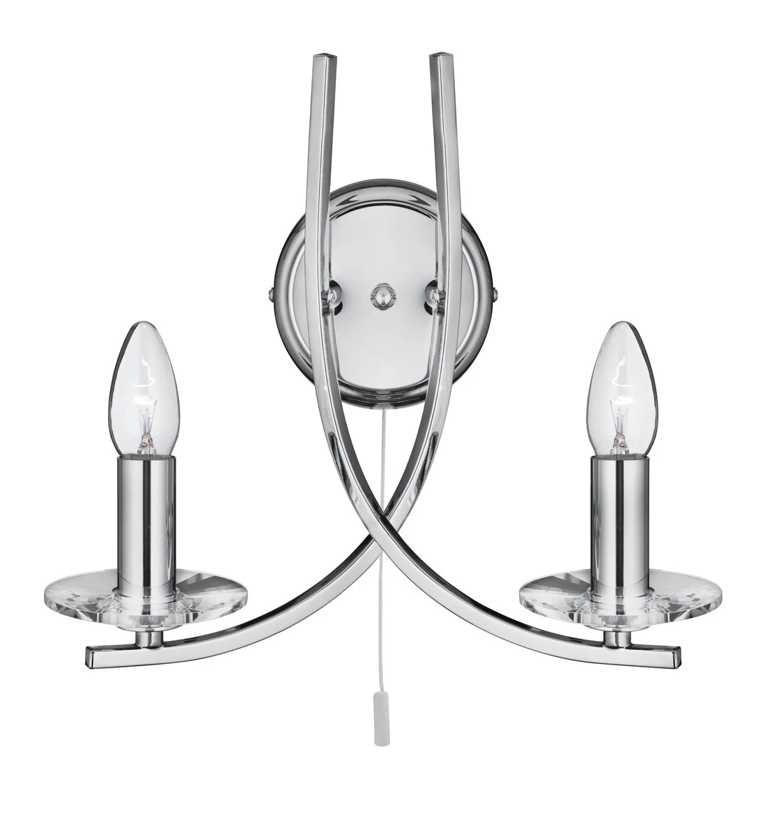 Switched Double Wall Light with Clear Glass Sconces | Washington Lighting and Interiors Switched Double Wall Light with Clear Glass Sconces | Washington Lighting and Interiors