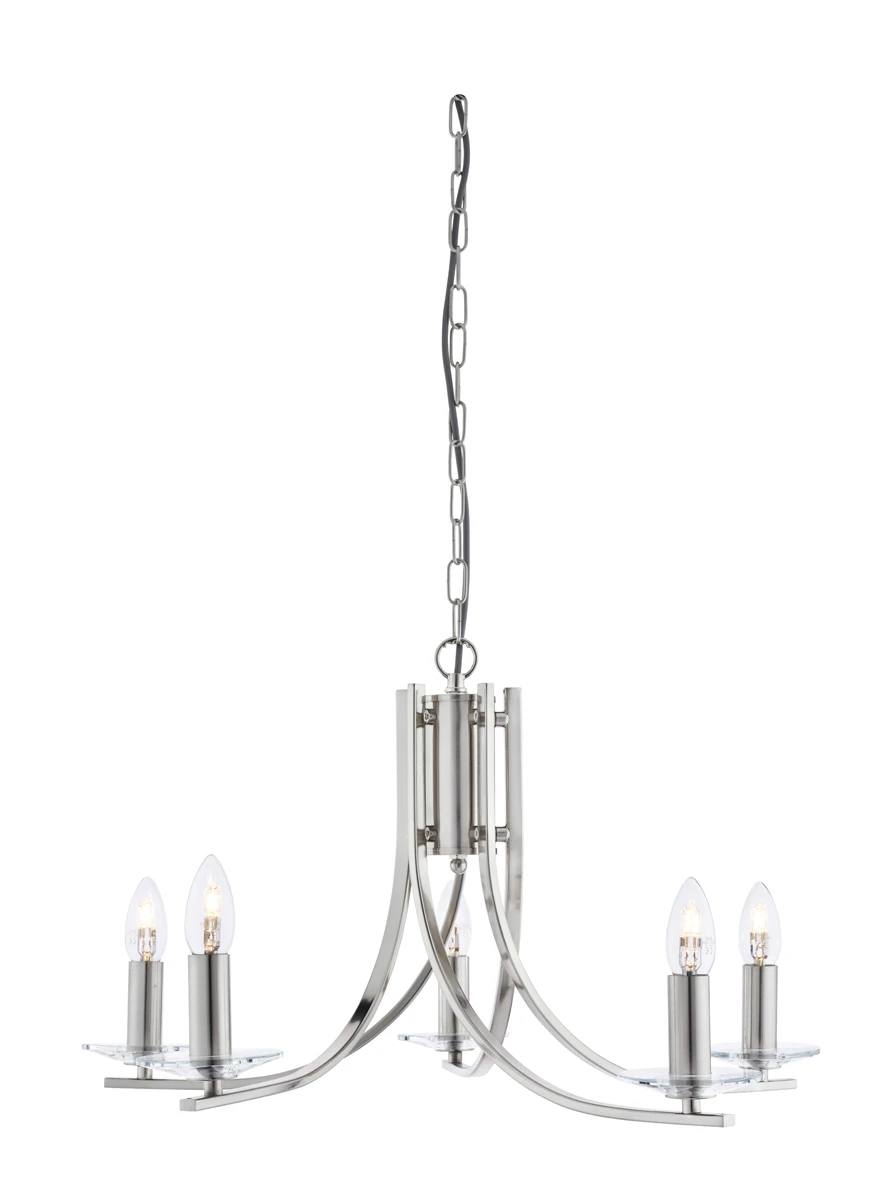 5 Light Ceiling Satin Silver Twist Frame Clear Glass Sconces | Washington Lighting and Interiors 5 Light Ceiling Satin Silver Twist Frame Clear Glass Sconces | Washington Lighting and Interiors