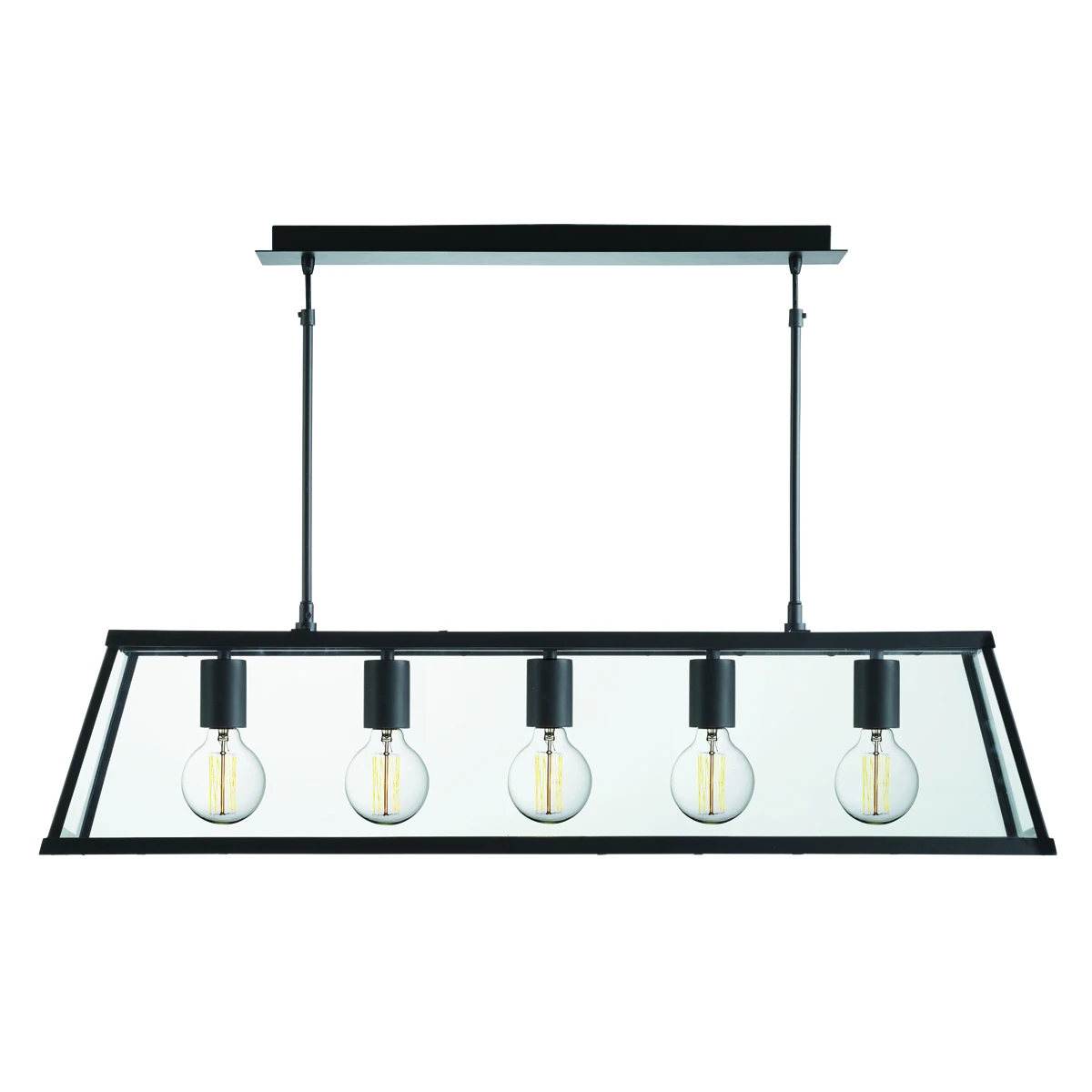 5 Light Lantern Bar Matt Black Glass | Washington Lighting and Interiors 5 Light Lantern Bar Matt Black Glass | Washington Lighting and Interiors