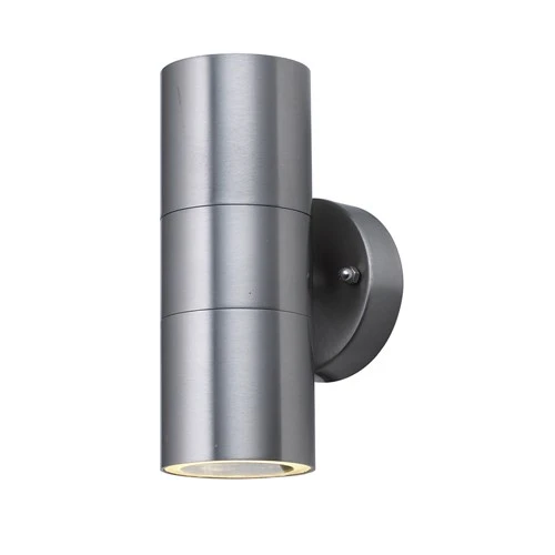 Outdoor Satin Silver 2 Light Tube Wall Bracket Ip44 Rated | Washington Lighting and Interiors Outdoor Satin Silver 2 Light Tube Wall Bracket Ip44 Rated | Washington Lighting and Interiors