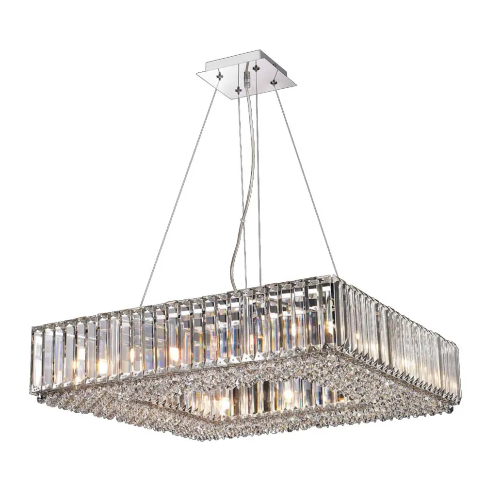 Angrave 12 Light Square Crystal Pendant | Washington Lighting and Interiors Angrave 12 Light Square Crystal Pendant | Washington Lighting and Interiors