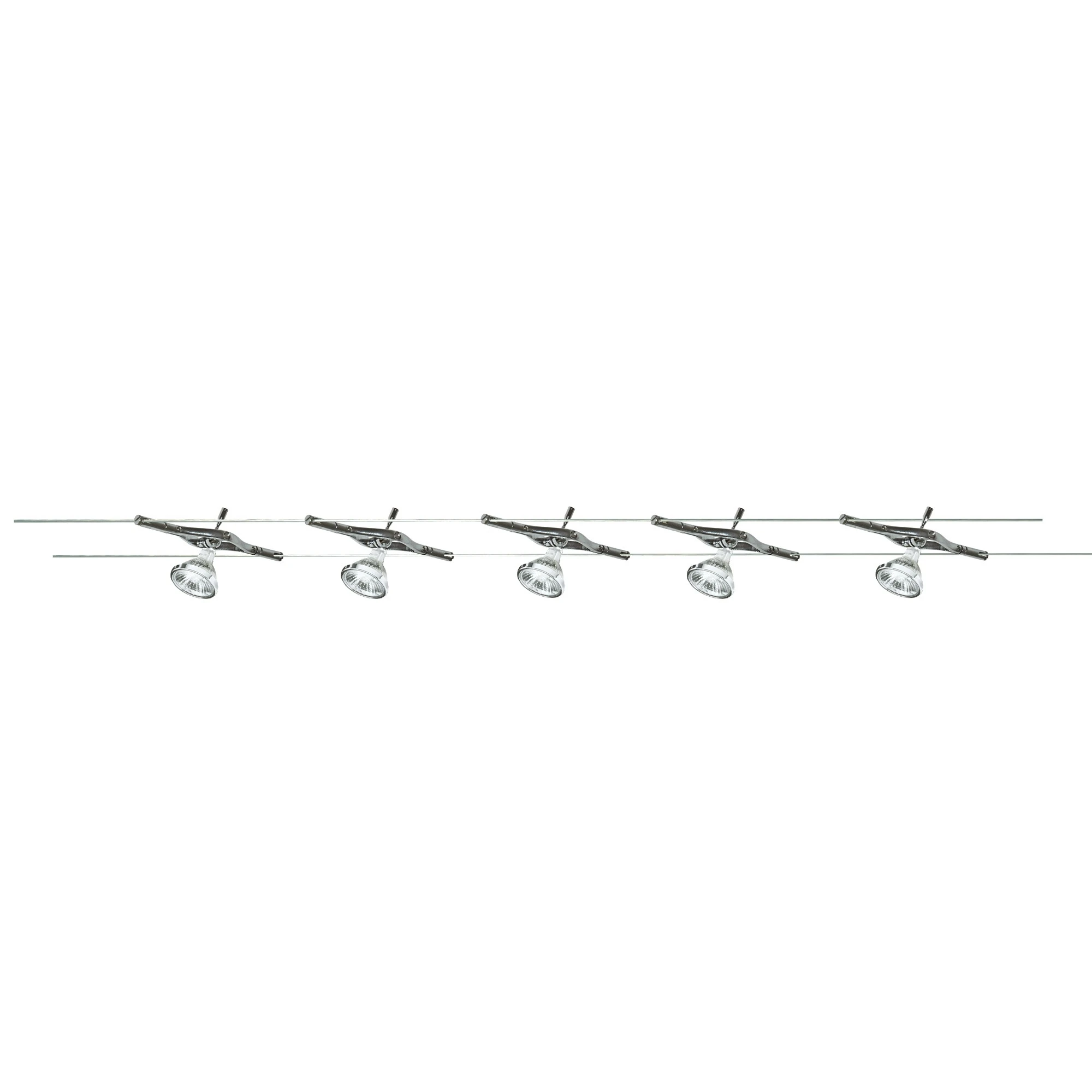 5 Light Led Cable Kit Adjustable Spotlight Heads Chrome | Washington Lighting and Interiors 5 Light Led Cable Kit Adjustable Spotlight Heads Chrome | Washington Lighting and Interiors