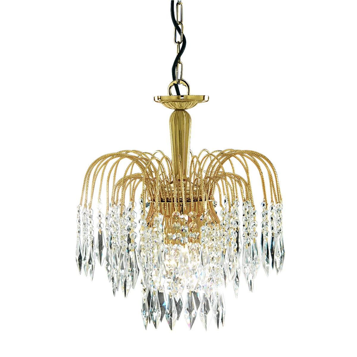 3 Light Gold Plated Waterfall Crystal Chandelier | Washington Lighting and Interiors 3 Light Gold Plated Waterfall Crystal Chandelier | Washington Lighting and Interiors