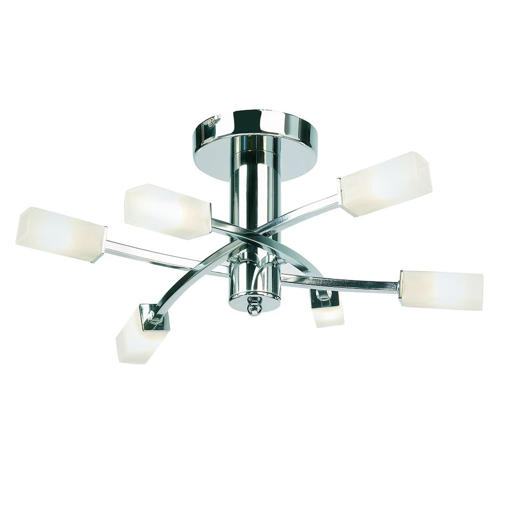 Modern 6 Arm Ceiling Light with Acid Glass | Washington Lighting and Interiors Modern 6 Arm Ceiling Light with Acid Glass | Washington Lighting and Interiors