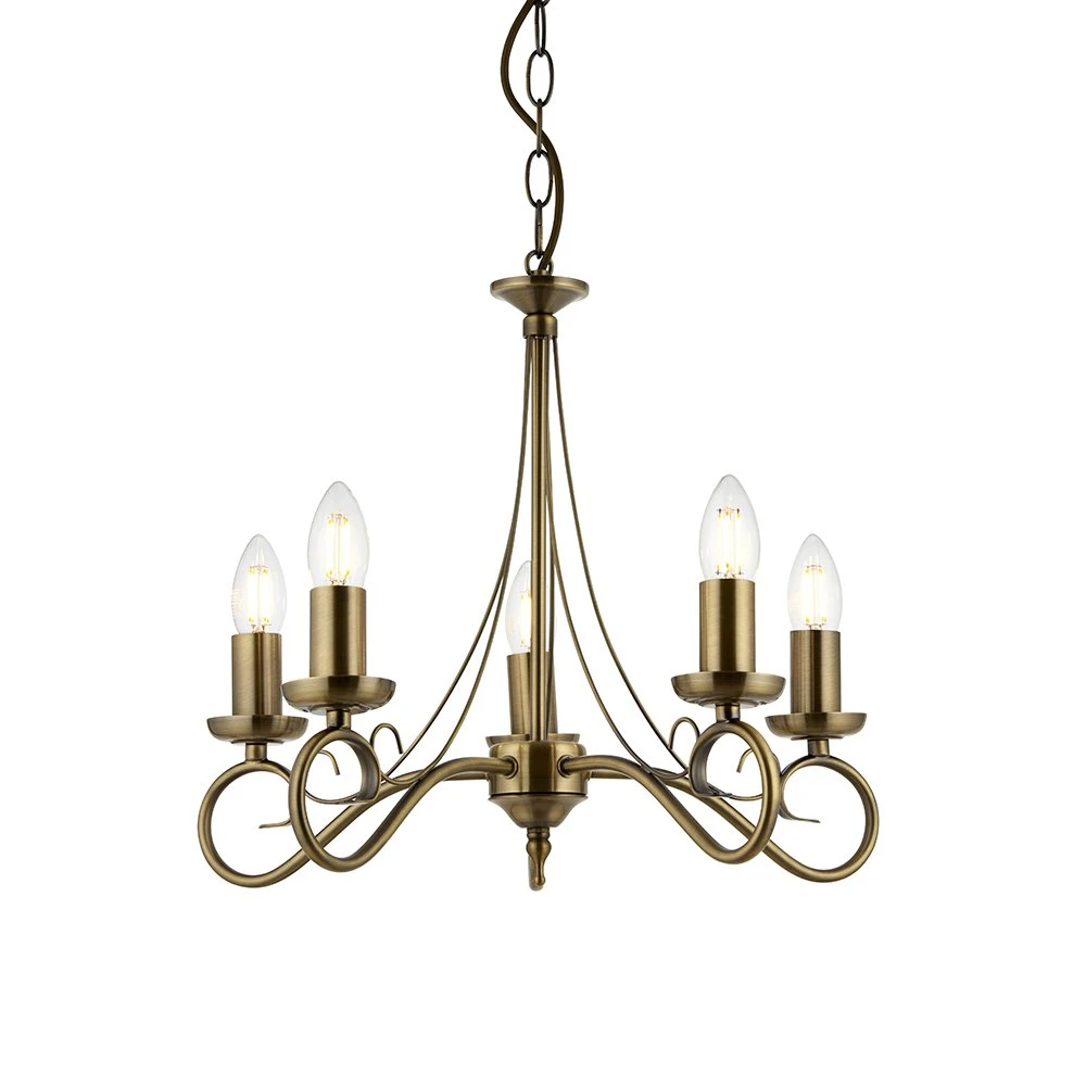 Traditional 5 Arm Ceiling Light with Candle Tube | Washington Lighting and Interiors Traditional 5 Arm Ceiling Light with Candle Tube | Washington Lighting and Interiors