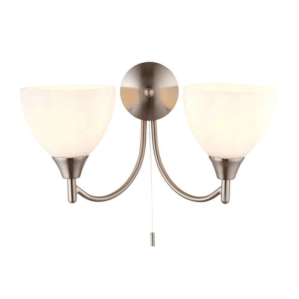Switched Double Wall Light with Opal Glass | Washington Lighting and Interiors Switched Double Wall Light with Opal Glass | Washington Lighting and Interiors