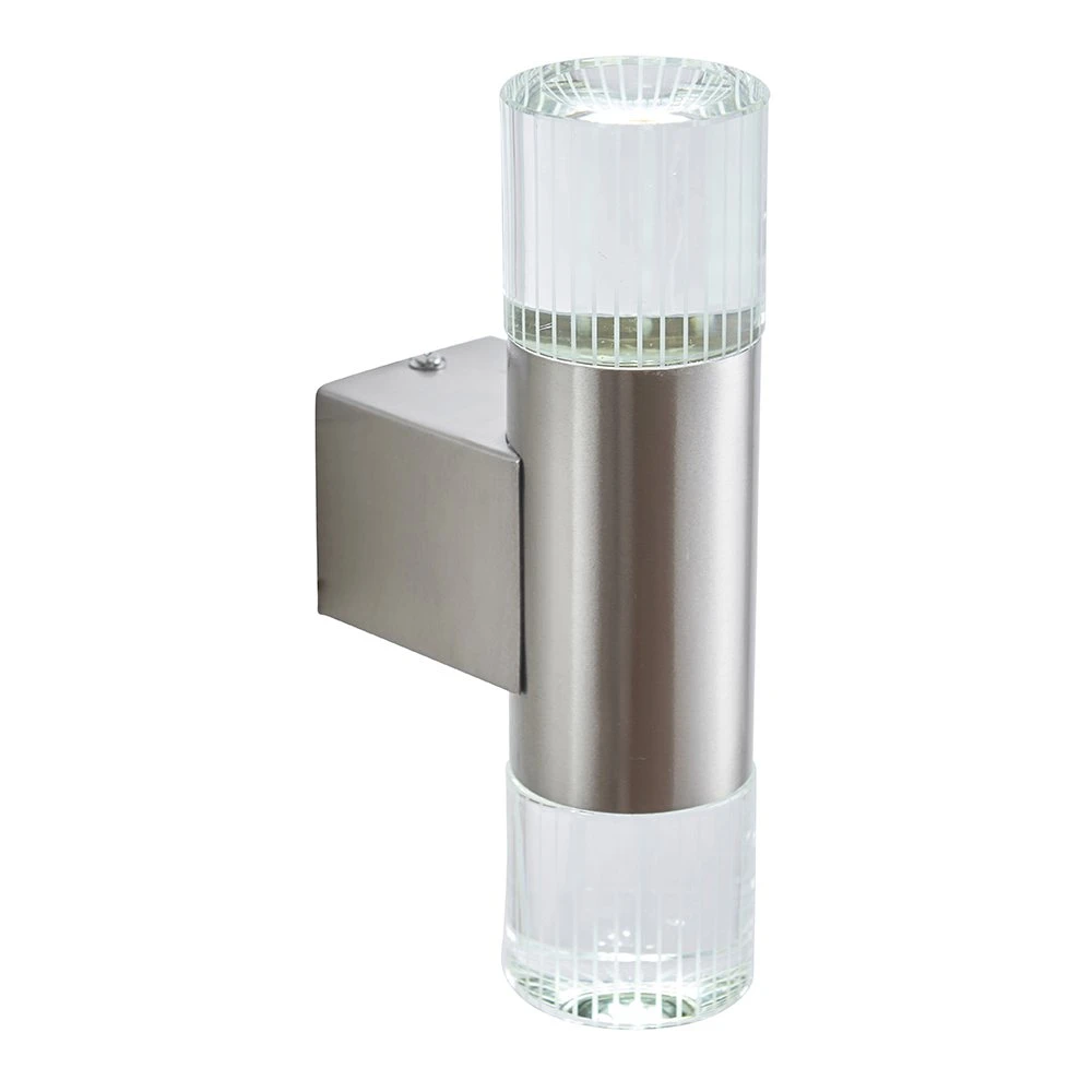 Modern Stainless Steel Outdoor Twin Led Crystal Wall Lantern | Washington Lighting and Interiors Modern Stainless Steel Outdoor Twin Led Crystal Wall Lantern | Washington Lighting and Interiors