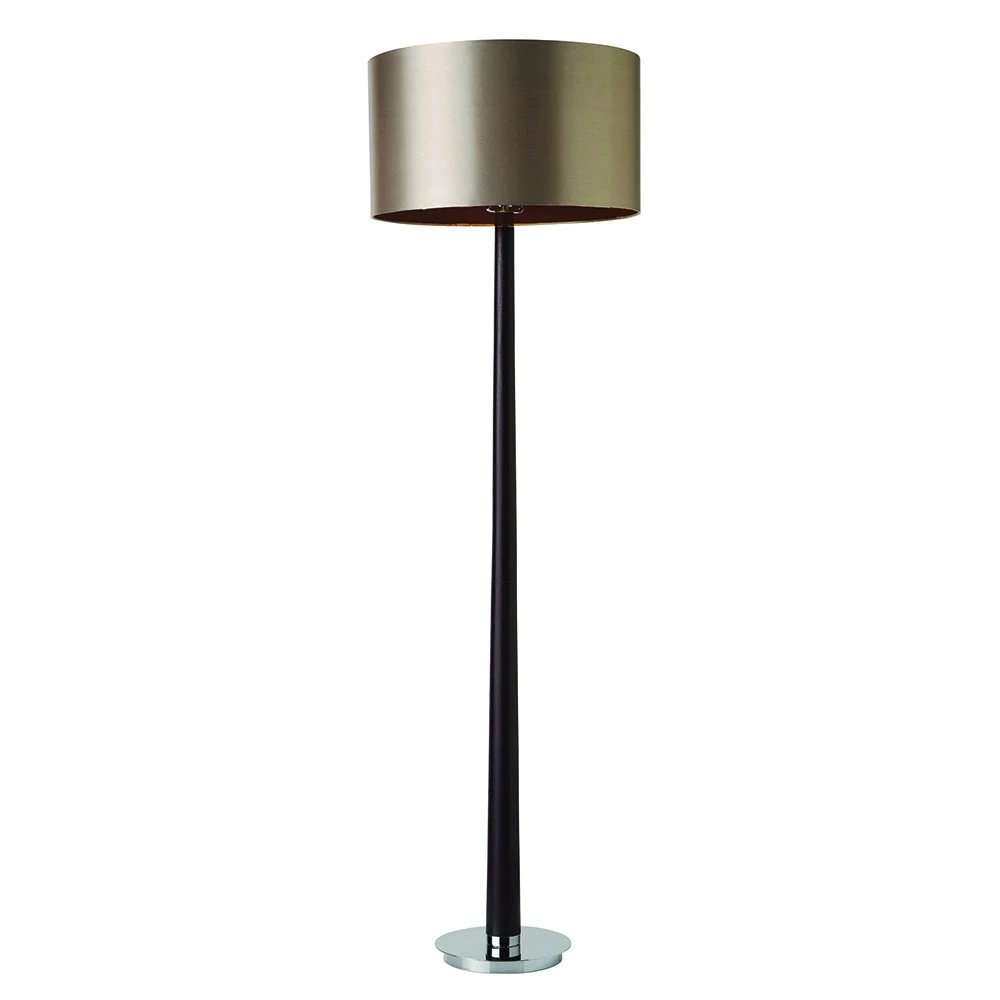 Contemporary Dark Oak Floor Lamp with Faux Silk Shade | Washington Lighting and Interiors Contemporary Dark Oak Floor Lamp with Faux Silk Shade | Washington Lighting and Interiors