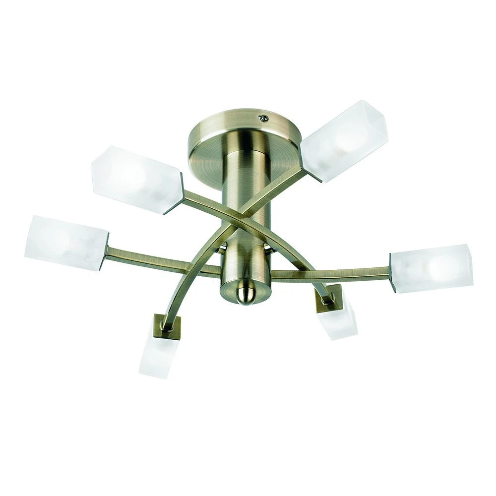 Transitional 6 Arm Ceiling Light with Acid Glass | Washington Lighting and Interiors Transitional 6 Arm Ceiling Light with Acid Glass | Washington Lighting and Interiors