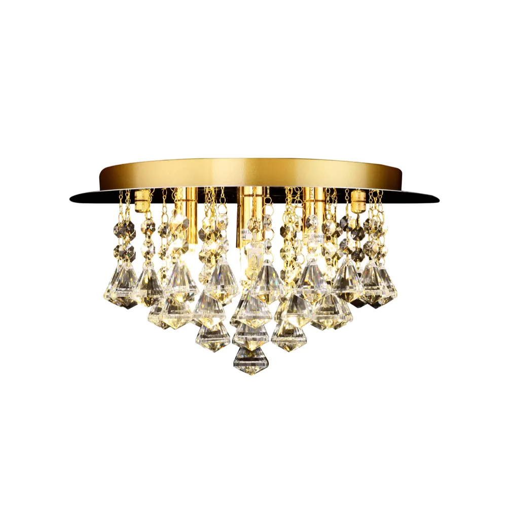 Cantrell 4 Light Crystal Flush Gold | Washington Lighting and Interiors Cantrell 4 Light Crystal Flush Gold | Washington Lighting and Interiors