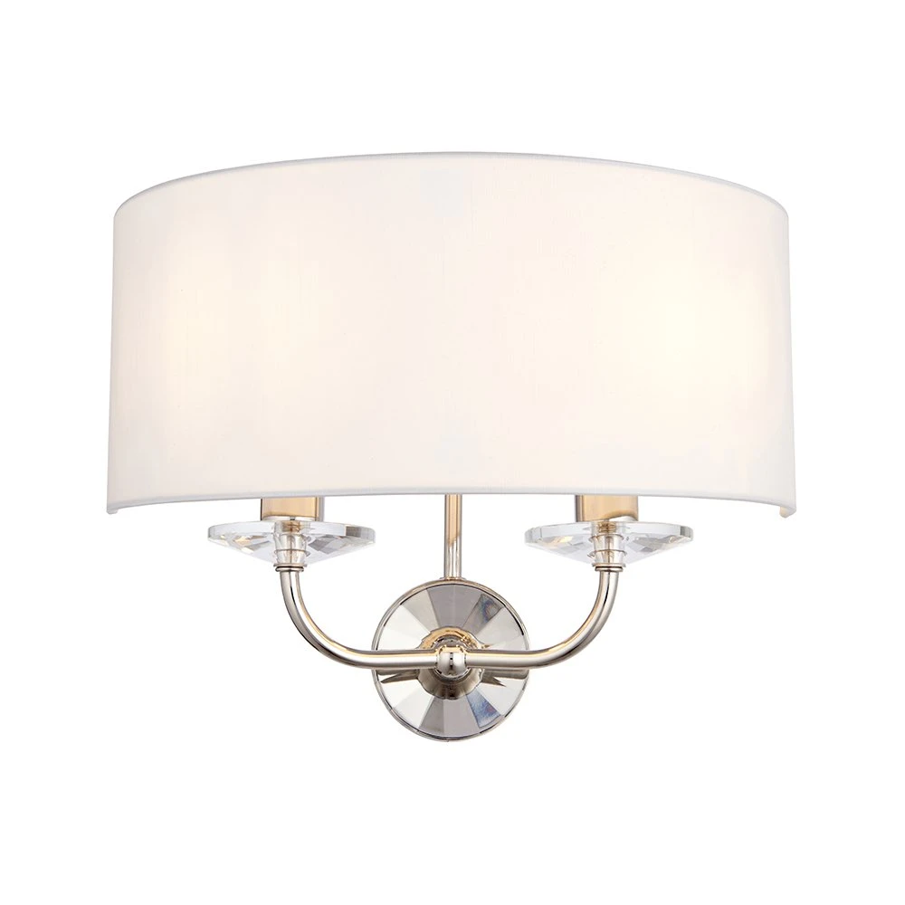 Double Nickel Wall Light with Silk Shade | Washington Lighting and Interiors Double Nickel Wall Light with Silk Shade | Washington Lighting and Interiors