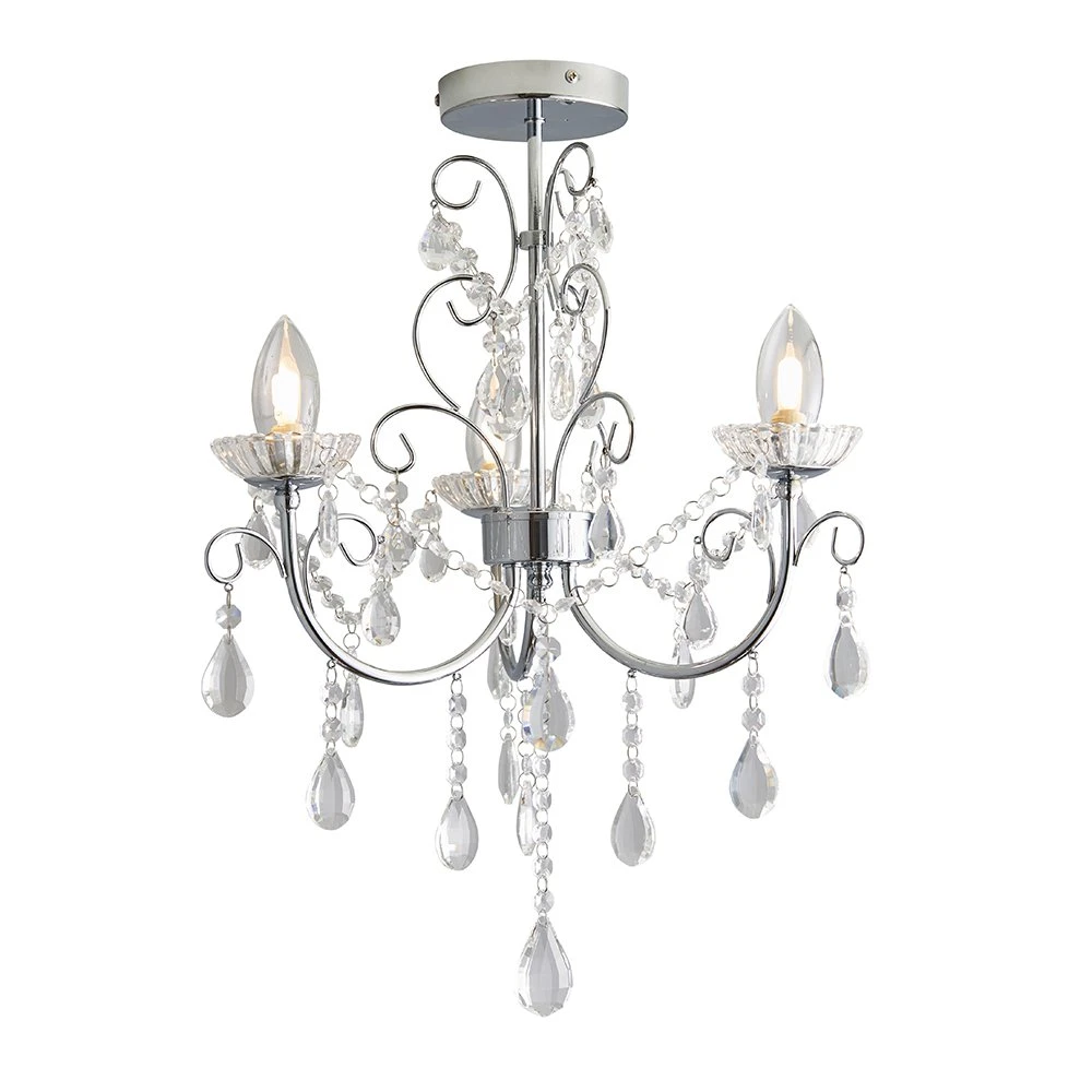 3 Light Crystal Glass Semi Flush Ceiling Light Ip44 | Washington Lighting and Interiors 3 Light Crystal Glass Semi Flush Ceiling Light Ip44 | Washington Lighting and Interiors