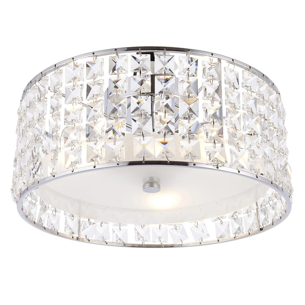 3 Light Crystal Detail Flush Ceiling Light Ip44 | Washington Lighting and Interiors 3 Light Crystal Detail Flush Ceiling Light Ip44 | Washington Lighting and Interiors