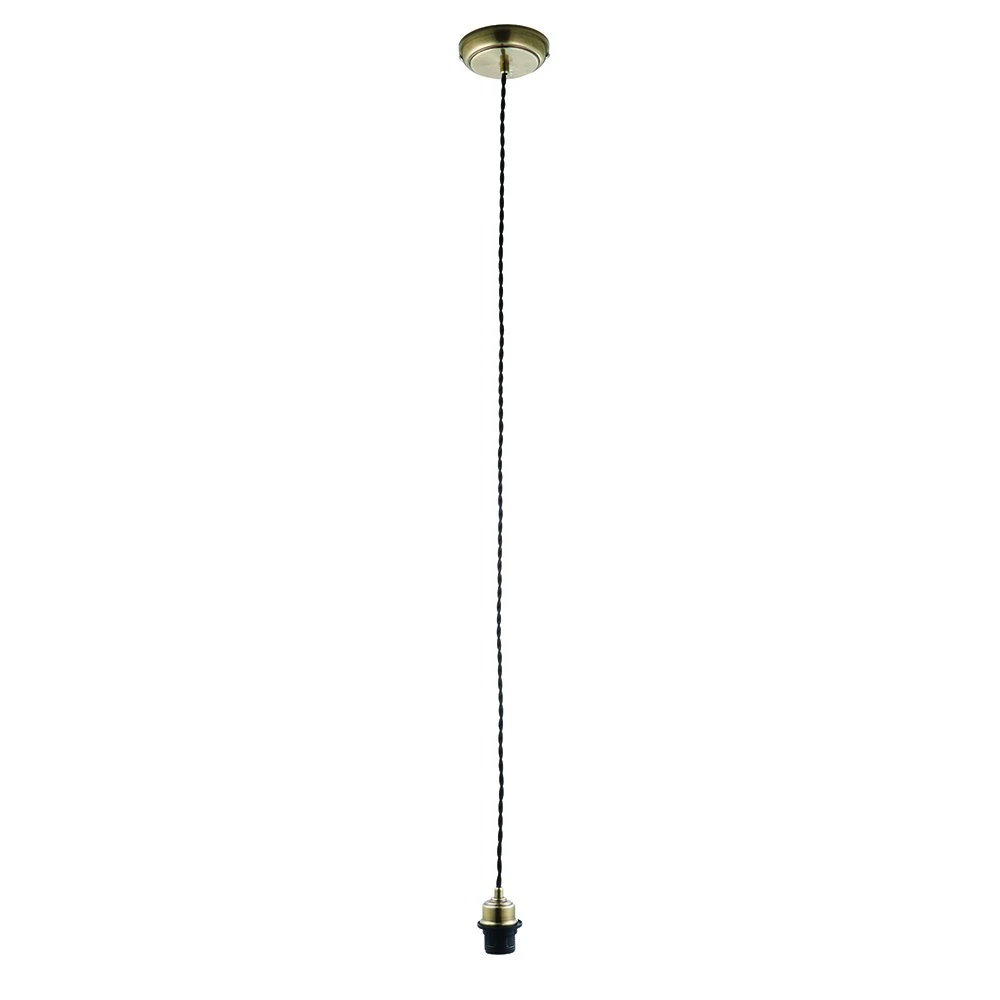 Antique Brass Cable Set with Black Cord | Washington Lighting and Interiors Antique Brass Cable Set with Black Cord | Washington Lighting and Interiors