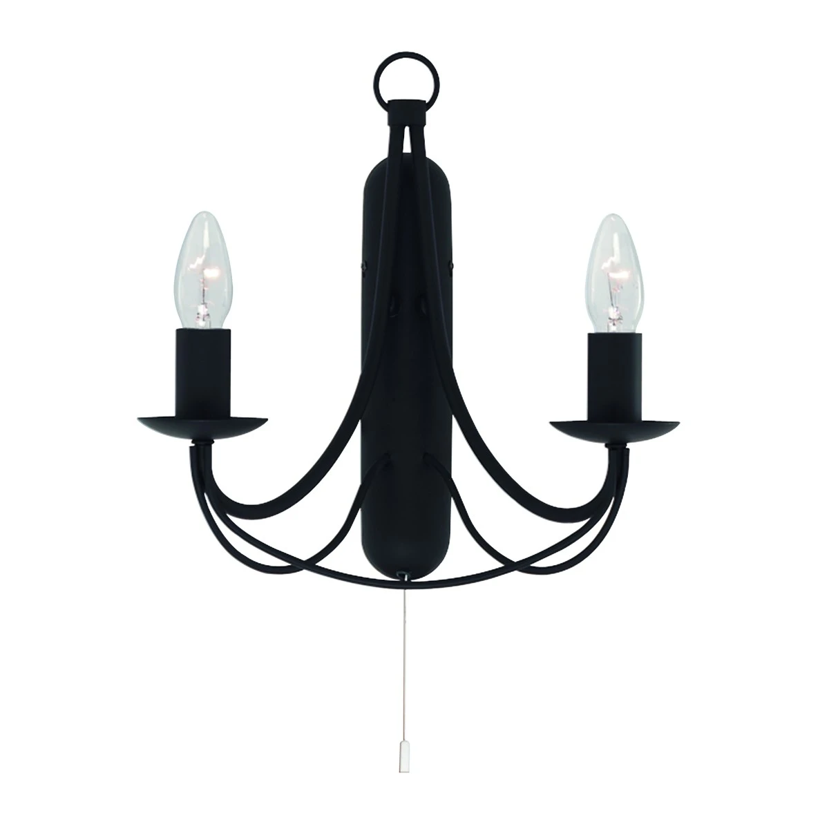 2 Light Satin Matt Black Wrought Iron Wall Bracket | Washington Lighting and Interiors 2 Light Satin Matt Black Wrought Iron Wall Bracket | Washington Lighting and Interiors