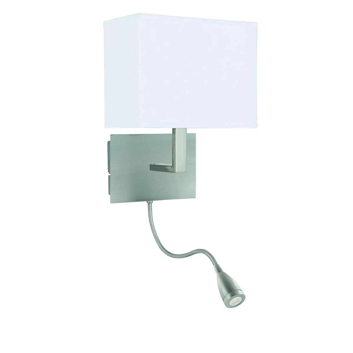 Wall Light Dual Arm Satin Silver Finished Led Flexi Arm | Washington Lighting and Interiors Wall Light Dual Arm Satin Silver Finished Led Flexi Arm | Washington Lighting and Interiors