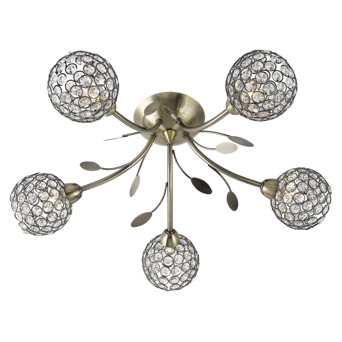 5 Light Antique Brass Semi-flush Ceiling Light | Washington Lighting and Interiors 5 Light Antique Brass Semi flush Ceiling Light | Washington Lighting and Interiors