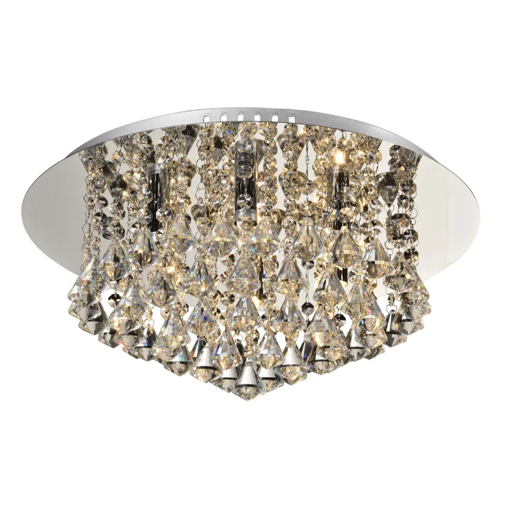 Cantrell 6 Light Crystal Flush Chrome | Washington Lighting and Interiors Cantrell 6 Light Crystal Flush Chrome | Washington Lighting and Interiors