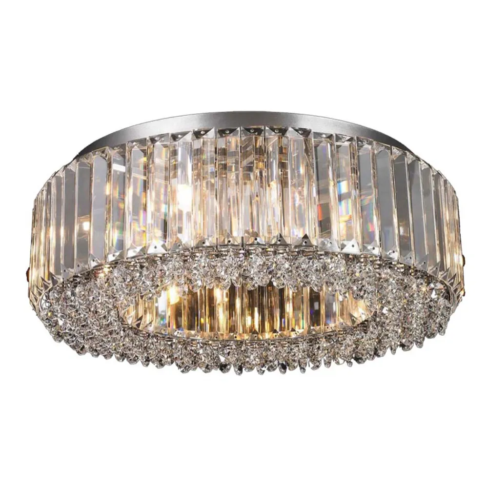 Angrave 8 Light Round Crystal Flush | Washington Lighting and Interiors Angrave 8 Light Round Crystal Flush | Washington Lighting and Interiors