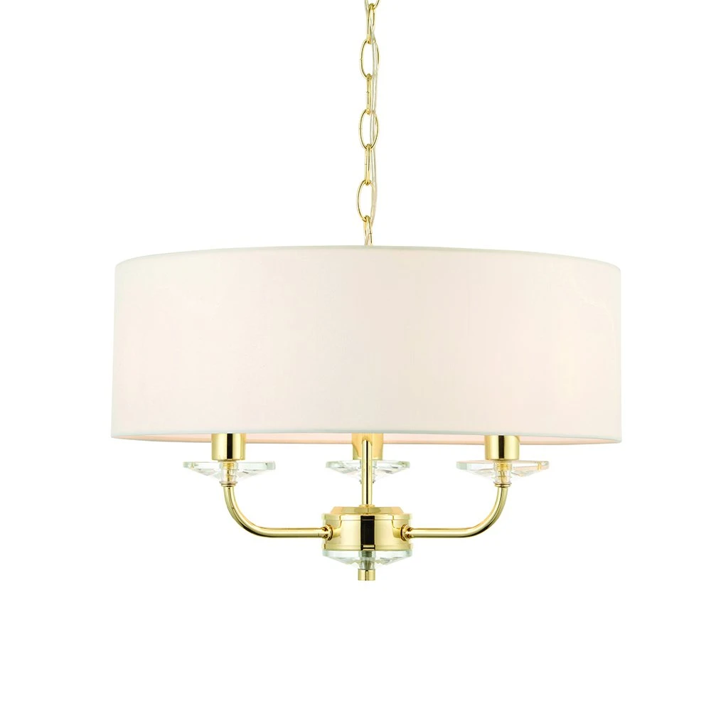 White Shaded 3lt Chandelier Pendant | Washington Lighting and Interiors White Shaded 3lt Chandelier Pendant | Washington Lighting and Interiors