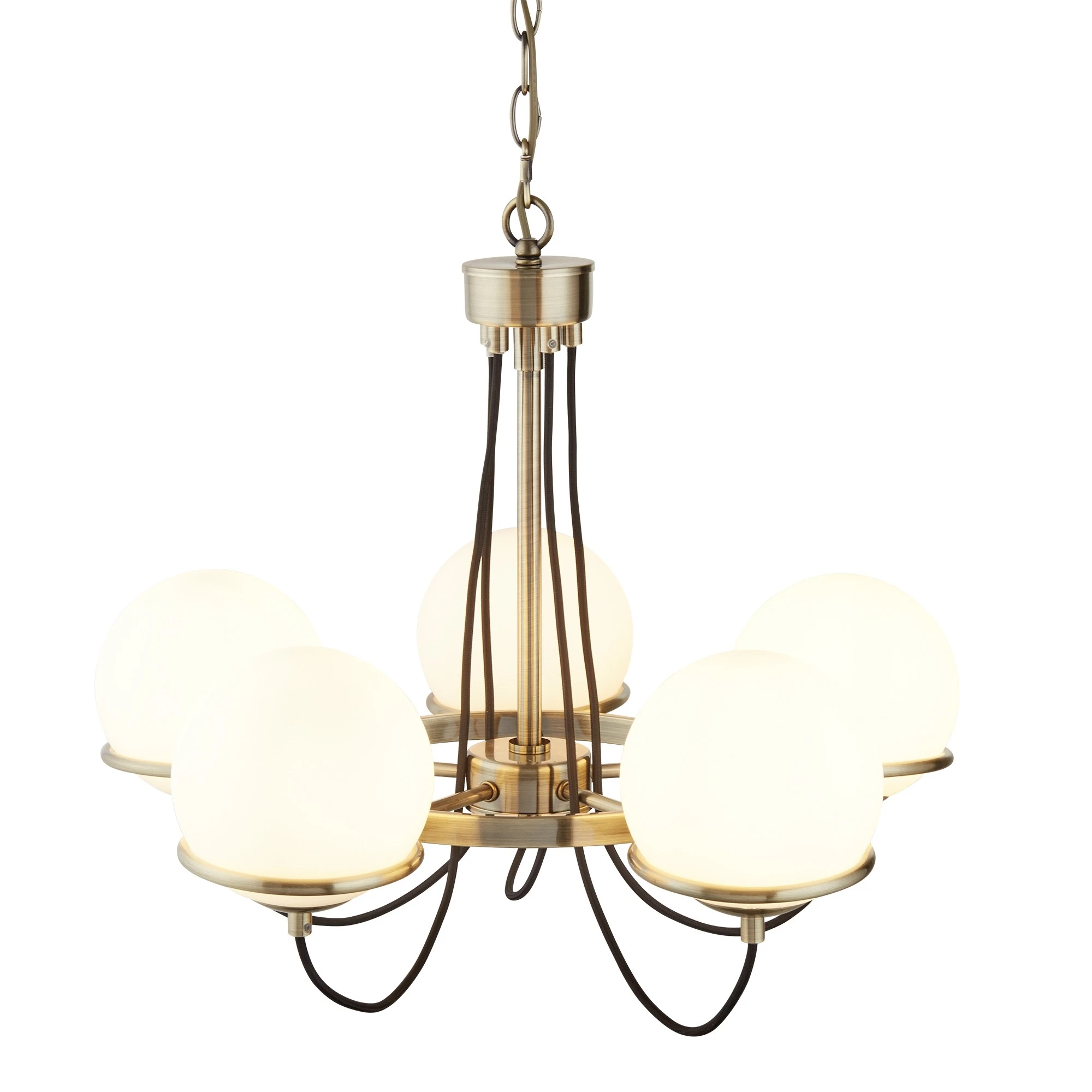 5 Light Ceiling Antique Brass Black Braided Cable | Washington Lighting and Interiors 5 Light Ceiling Antique Brass Black Braided Cable | Washington Lighting and Interiors