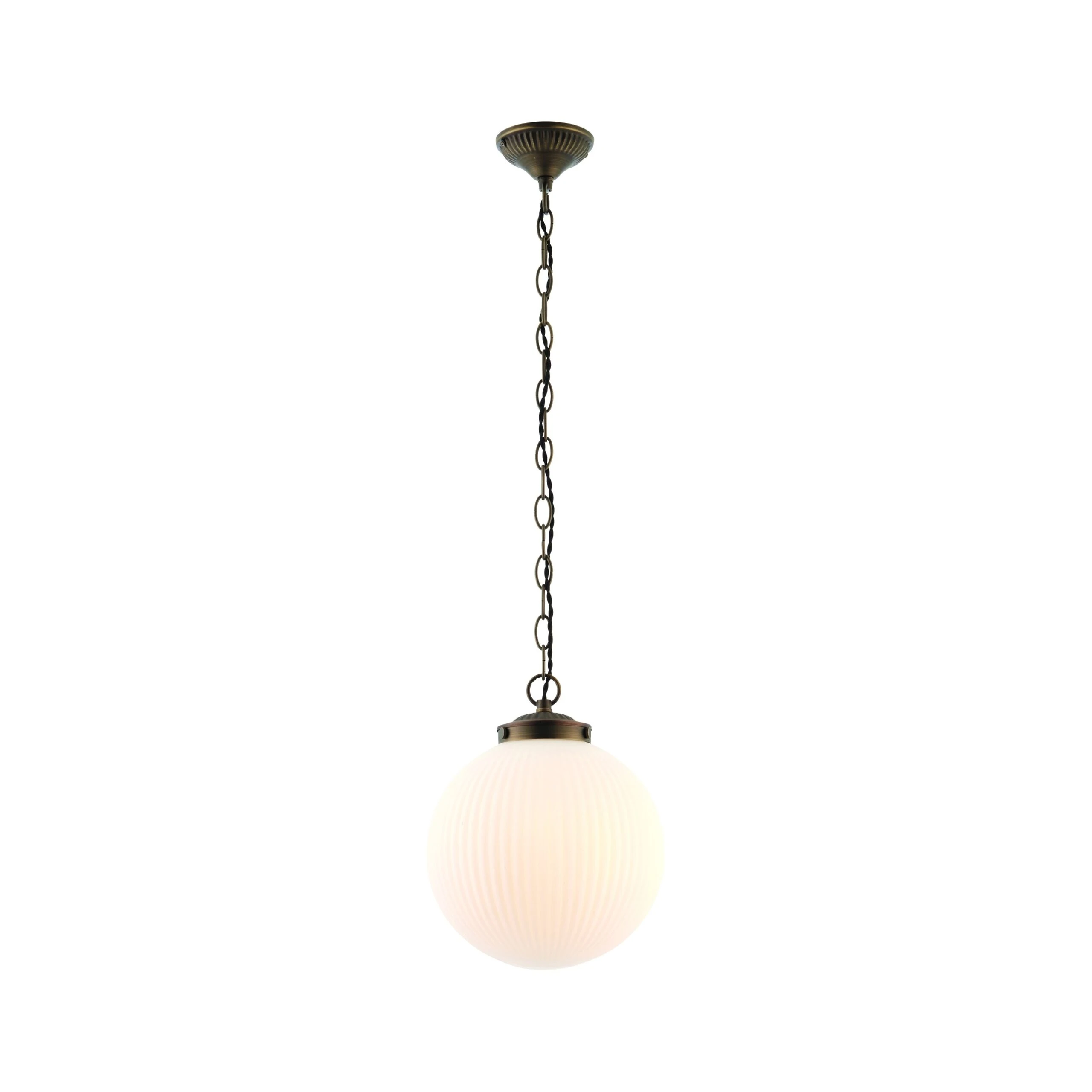Single Chain Pendant with Opal Round Shade | Washington Lighting and Interiors Single Chain Pendant with Opal Round Shade | Washington Lighting and Interiors
