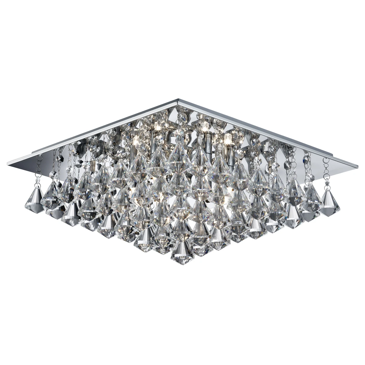 Square Flush Ceiling 6 Light in Chrome | Washington Lighting and Interiors Square Flush Ceiling 6 Light in Chrome | Washington Lighting and Interiors