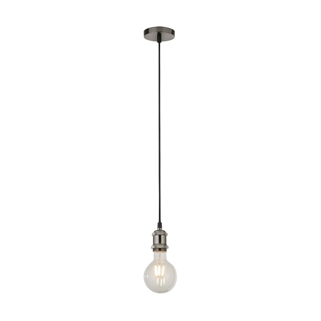 Silver 1lt Cable Suspension with 15mtr Black Textile Cable lamp Not Included | Washington Lighting and Interiors Silver 1lt Cable Suspension with 15mtr Black Textile Cable lamp Not Included | Washington Lighting and Interiors