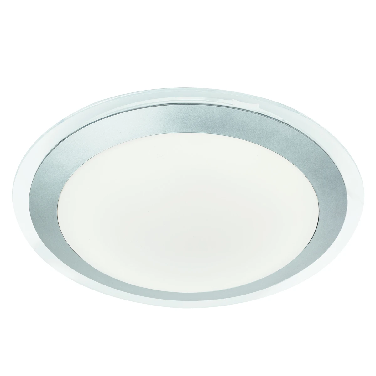 Led Bathroom Flush Ip44 Clear & Silver W White Shade | Washington Lighting and Interiors Led Bathroom Flush Ip44 Clear & Silver W White Shade | Washington Lighting and Interiors