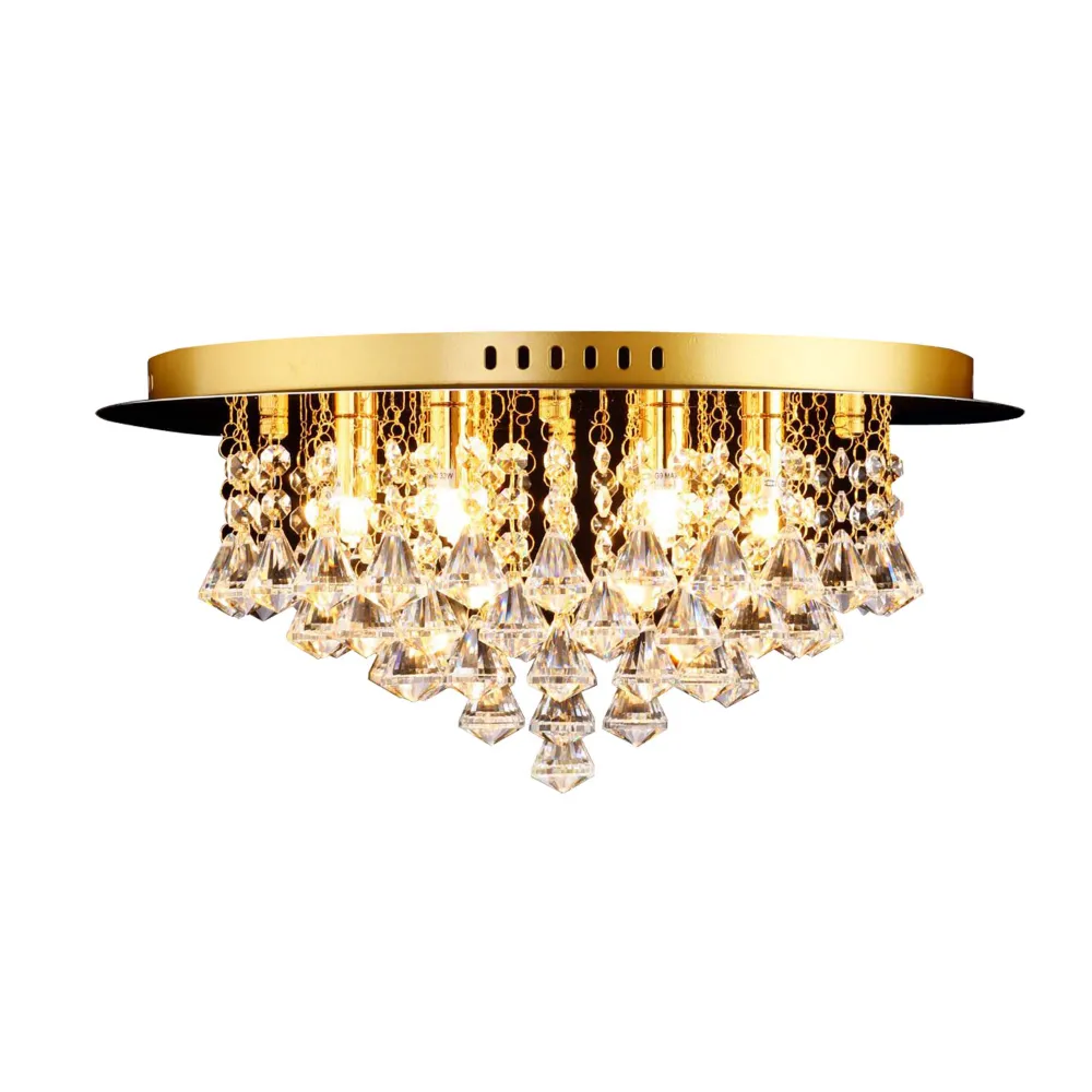 Cantrell 6 Light Crystal Flush Gold | Washington Lighting and Interiors Cantrell 6 Light Crystal Flush Gold | Washington Lighting and Interiors