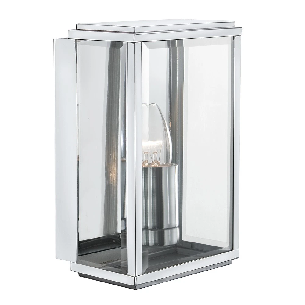 Outdoor Rectangular Box Modern Silver Wall Light Ip44 | Washington Lighting and Interiors Outdoor Rectangular Box Modern Silver Wall Light Ip44 | Washington Lighting and Interiors