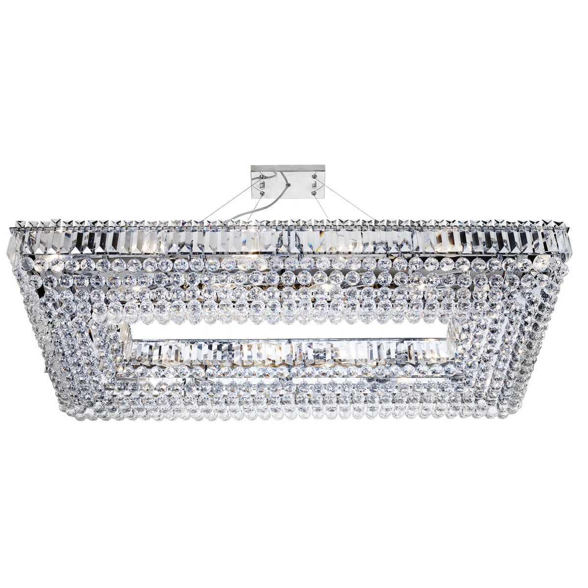 26 Light Rectangle Crystal Ceiling Fitting in Chrome | Washington Lighting and Interiors 26 Light Rectangle Crystal Ceiling Fitting in Chrome | Washington Lighting and Interiors