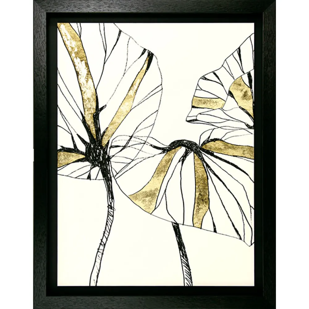 Botanical Decorative Portrait Framed in Black Gold White 71cm X 56cm | Washington Lighting and Interiors Botanical Decorative Portrait Framed in Black Gold White 71cm X 56cm | Washington Lighting and Interiors