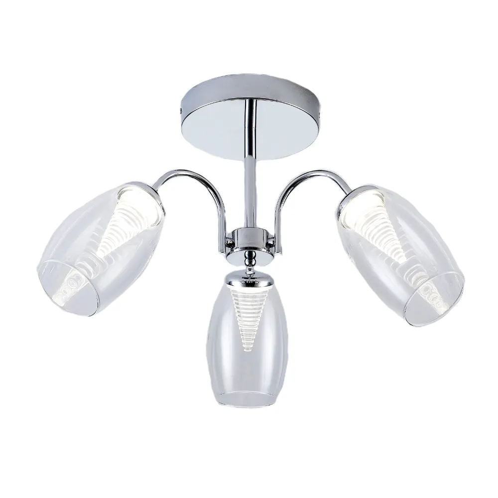 Conway 3 Light Led Semi Flush Clear | Washington Lighting and Interiors Conway 3 Light Led Semi Flush Clear | Washington Lighting and Interiors